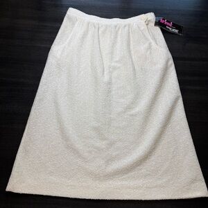 NWT Vintage Trissi Skirt | Size 12 Cream A-Line 80s 90s Magic Waist Pocket